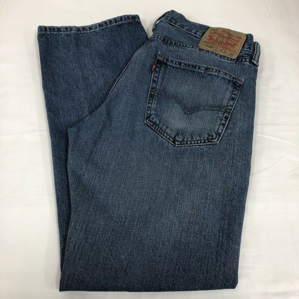 Mens Levi Strauss 559 W33 L30 Jeans Medium Wash - Picture 2 of 10